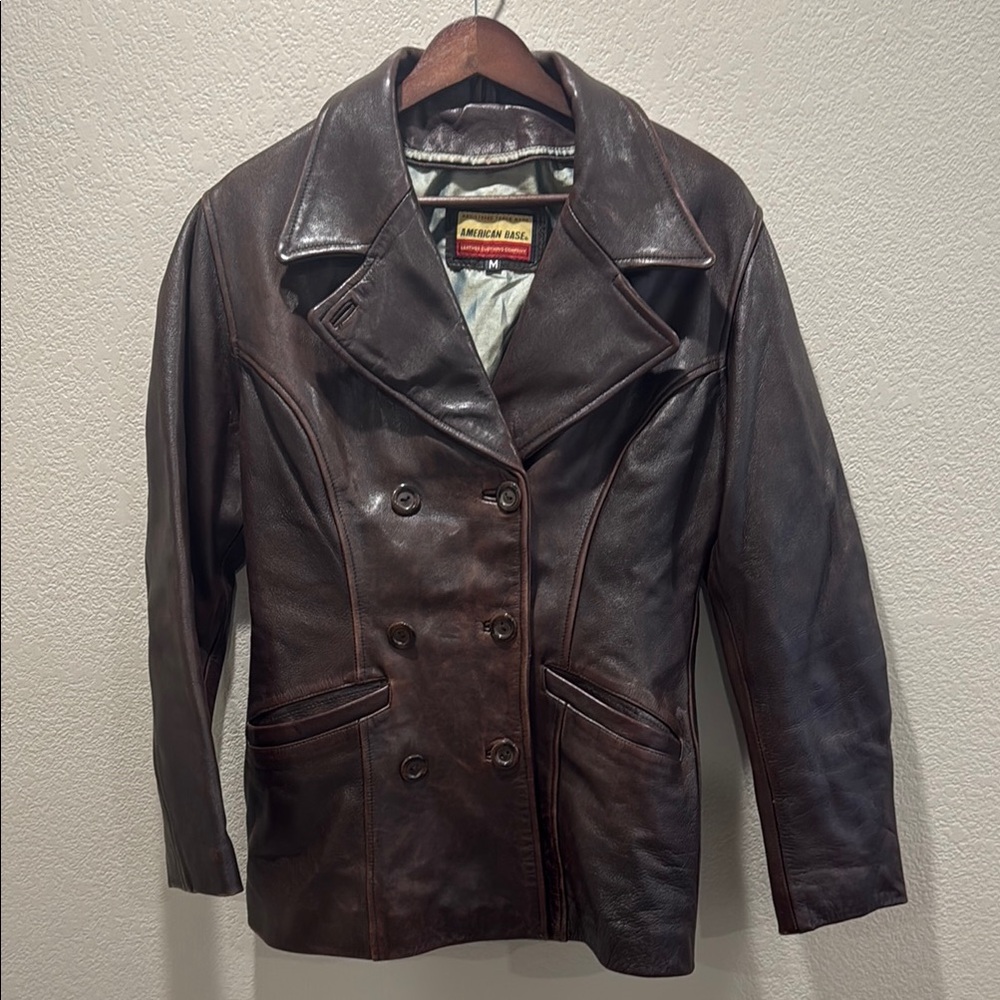American Base Women’s Leather Peacoat